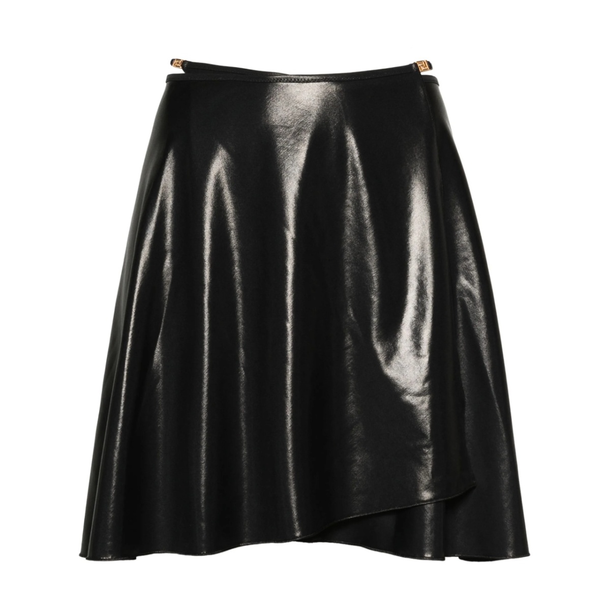 lamé-effect wrap miniskirt