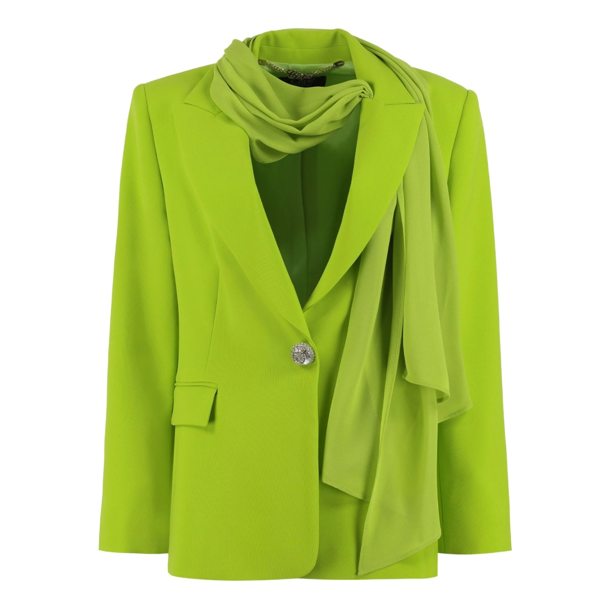 lapel-collar scarf-detail blazer