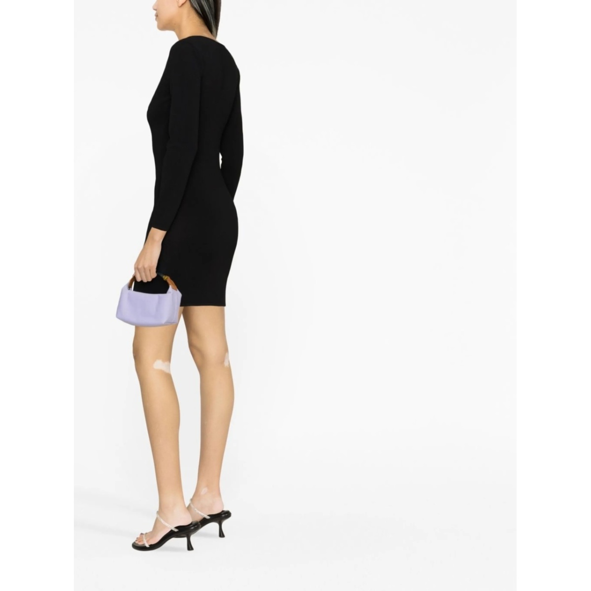 layered-neckline detail dress - Img 3