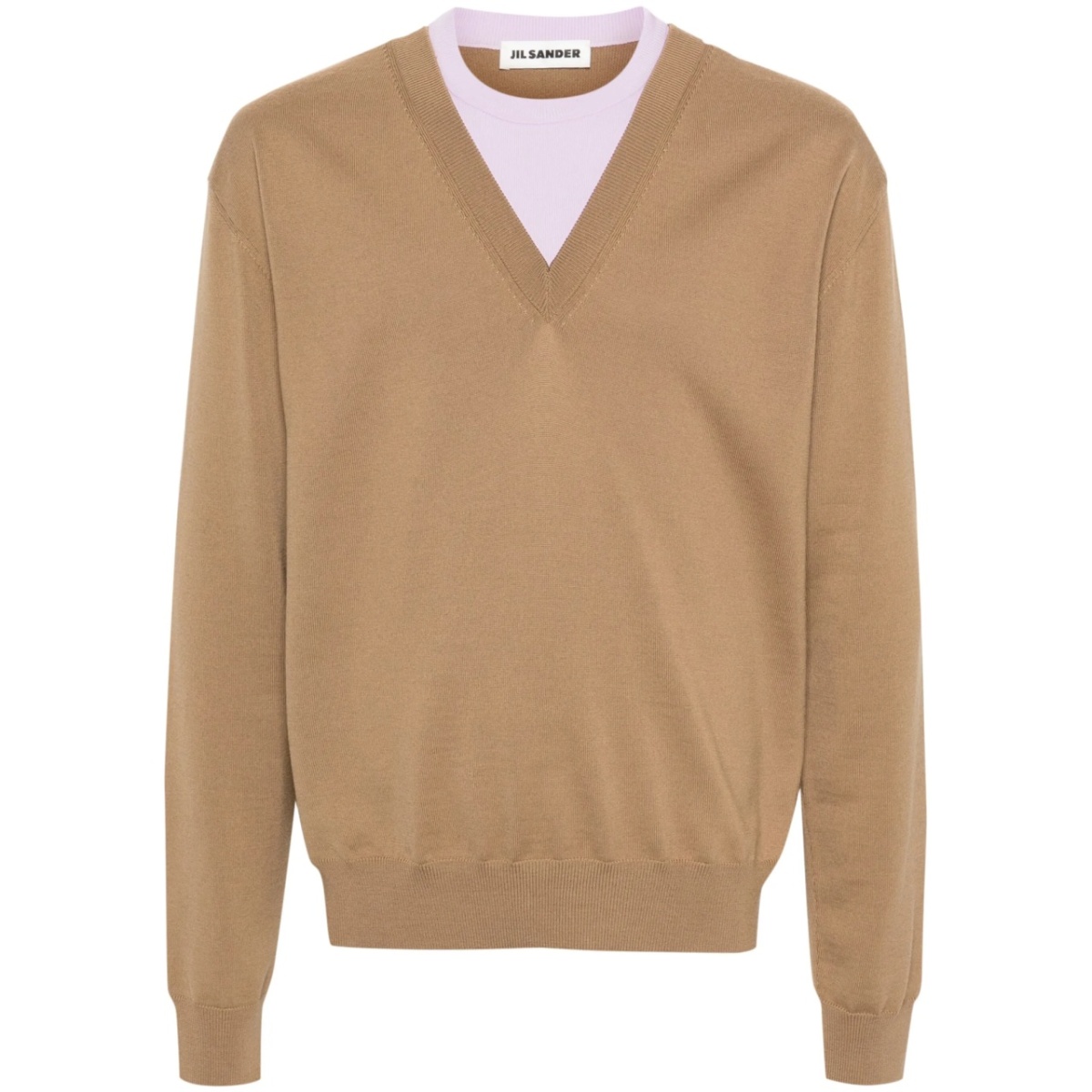 layered V-neck jumper