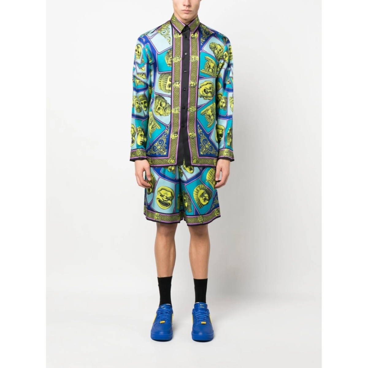 Le Maschere print silk shorts - Img 2