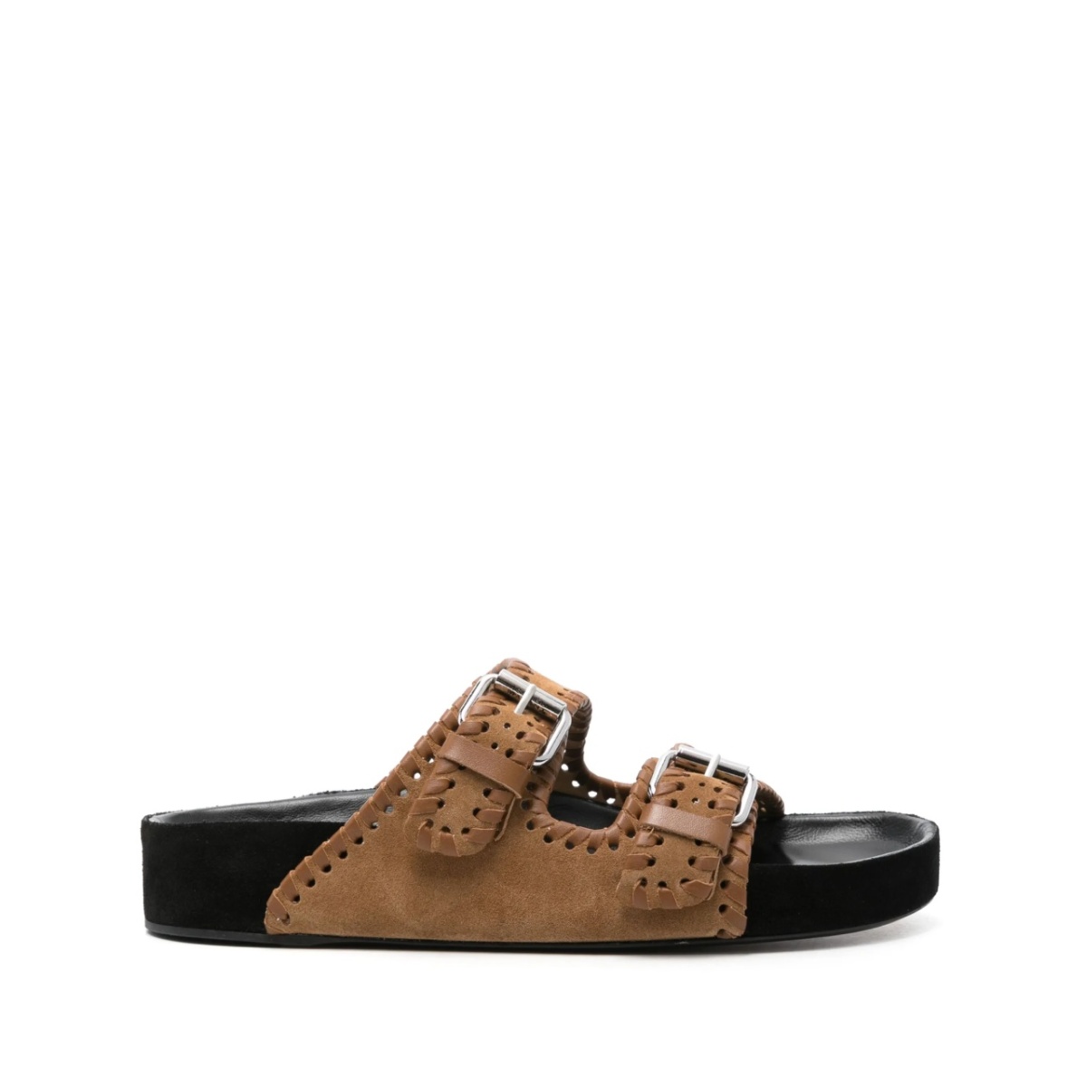 Lennyo buckled suede slides