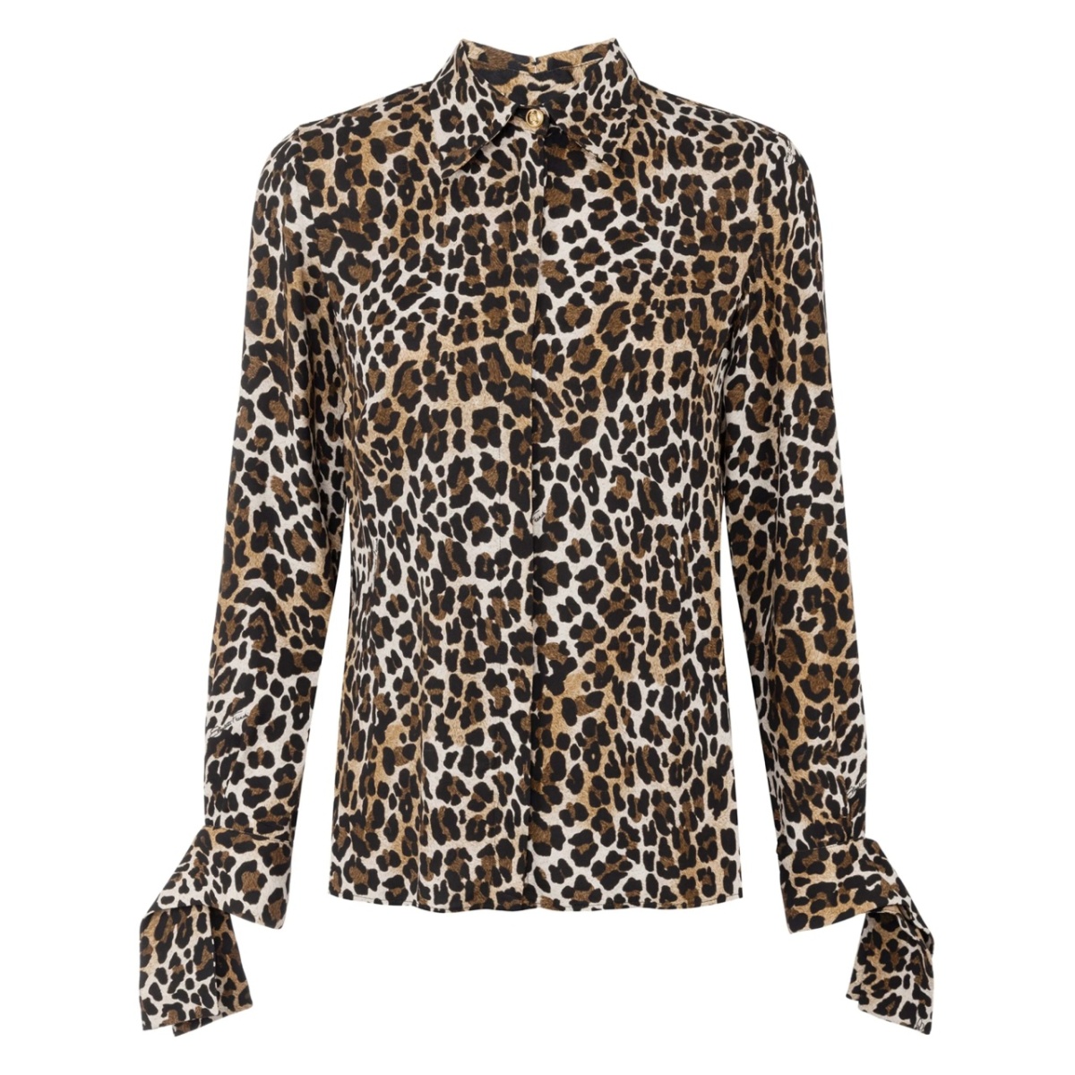 leopard-print georgette shirt