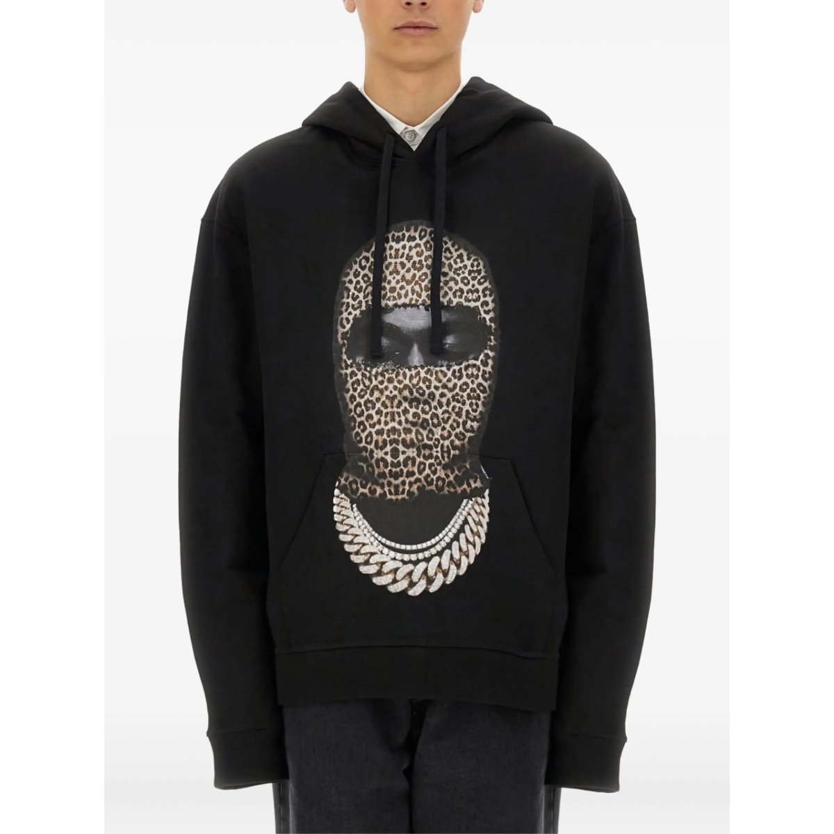 leopard-print graphic hoodie