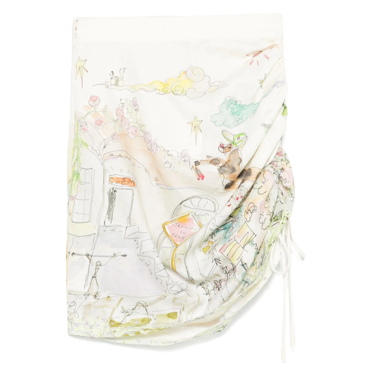 linen draped skirt