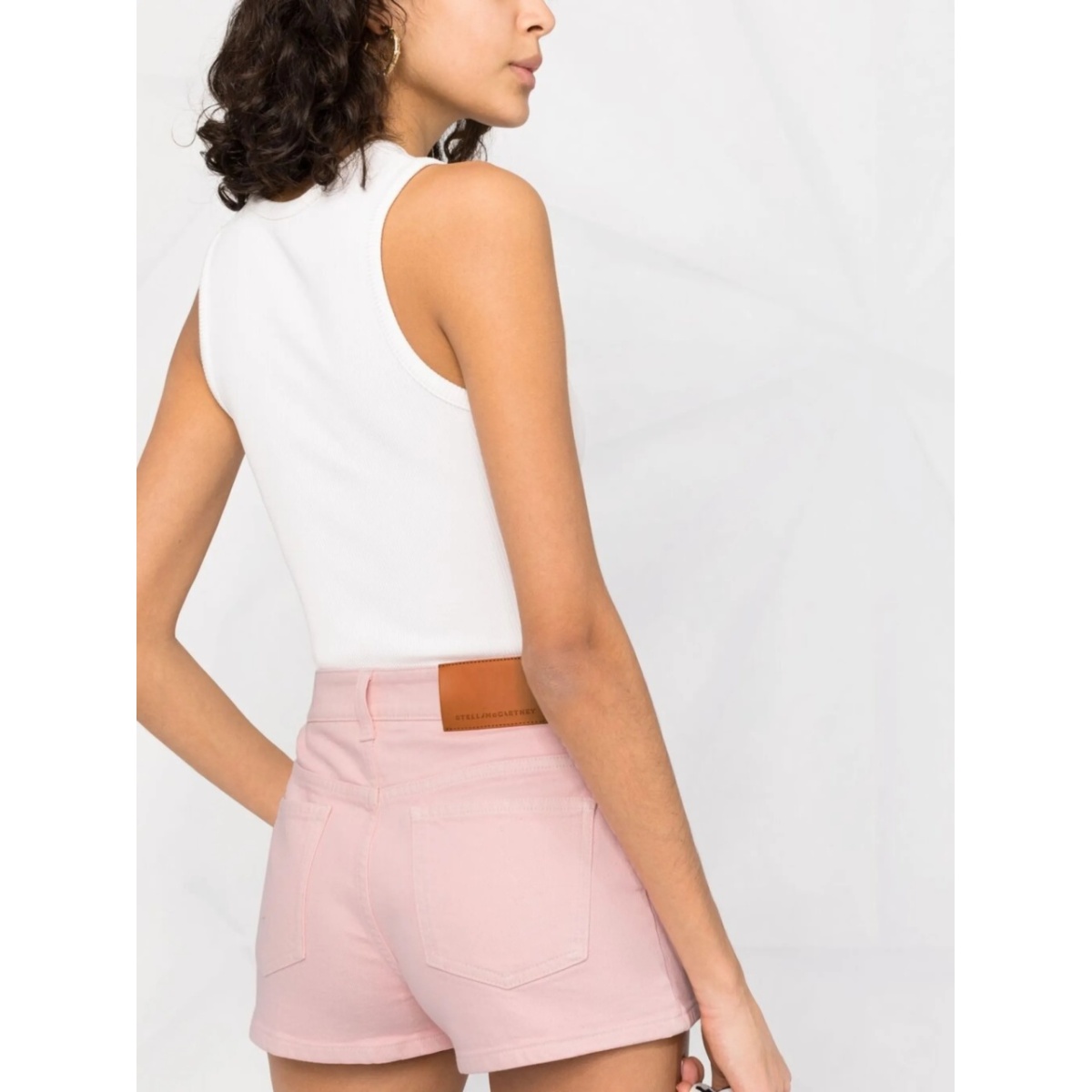 logo-appliqué denim shorts - Img 3