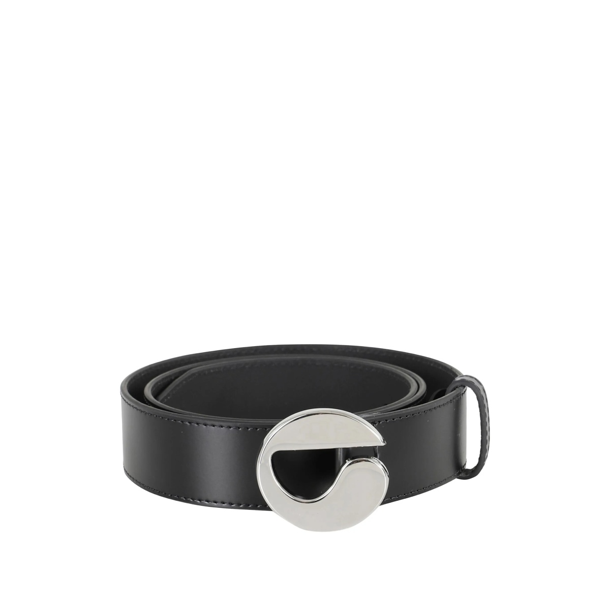 logo-buckle leather belt