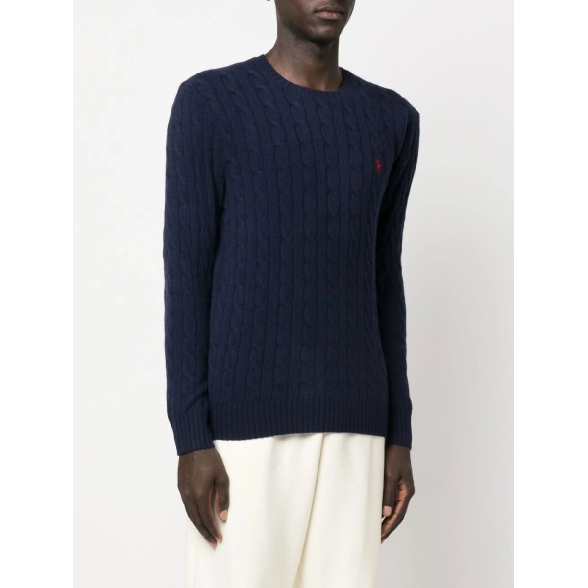logo-embroidered cable-knit jumper - Img 3