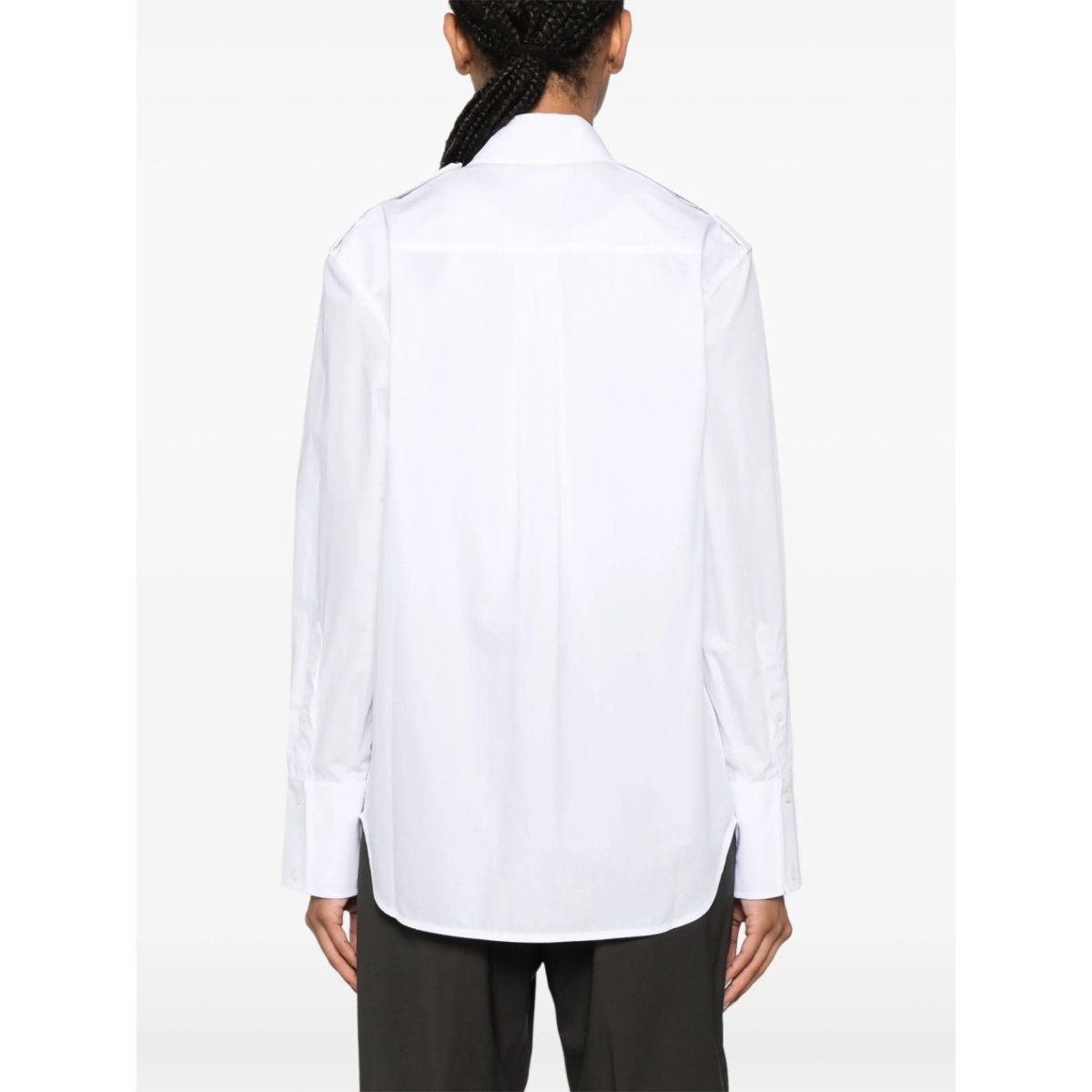logo-embroidered cotton shirt - Img 4