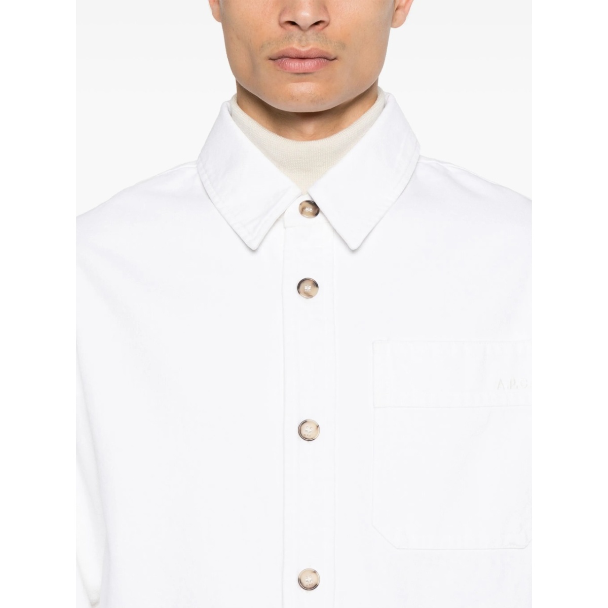 logo-embroidered shirt - Img 5