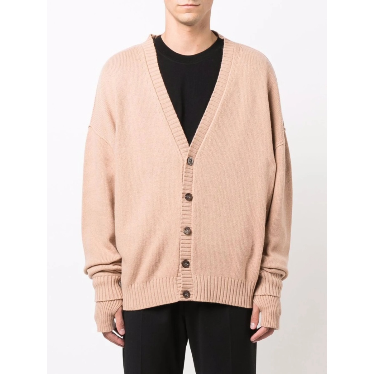logo-intarsia cardigan - Img 3