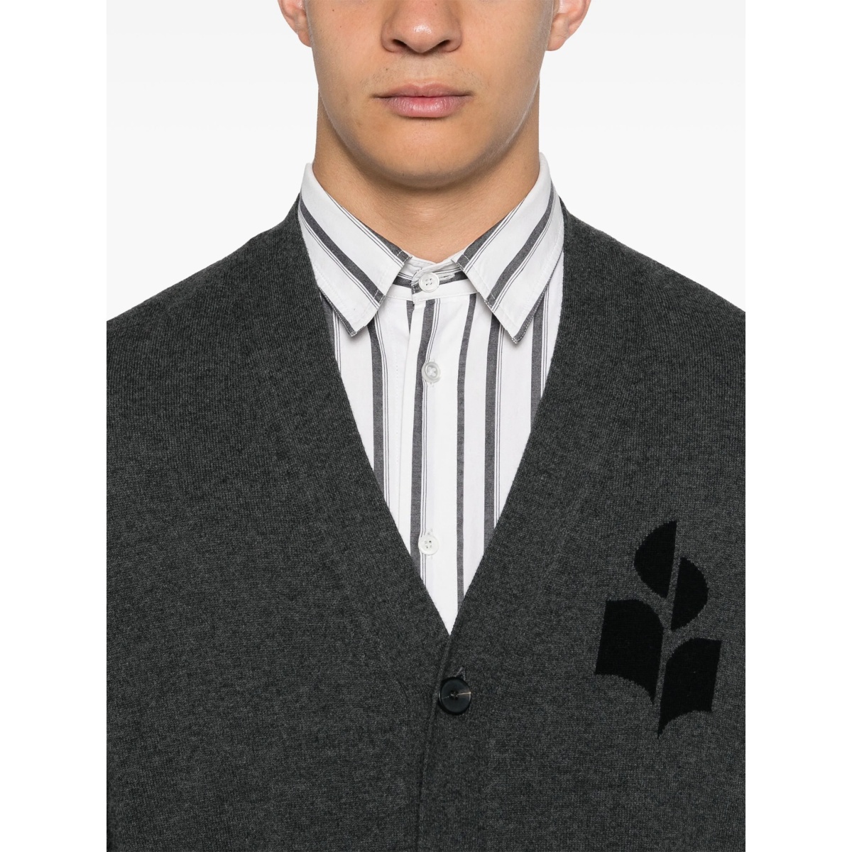logo-intarsia cardigan - Img 5