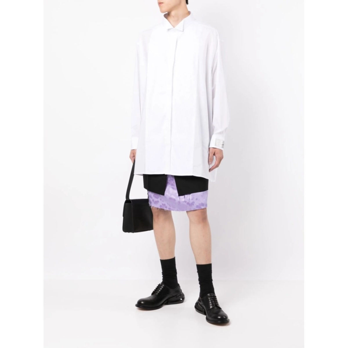 logo-patch button-up shirt - Img 2
