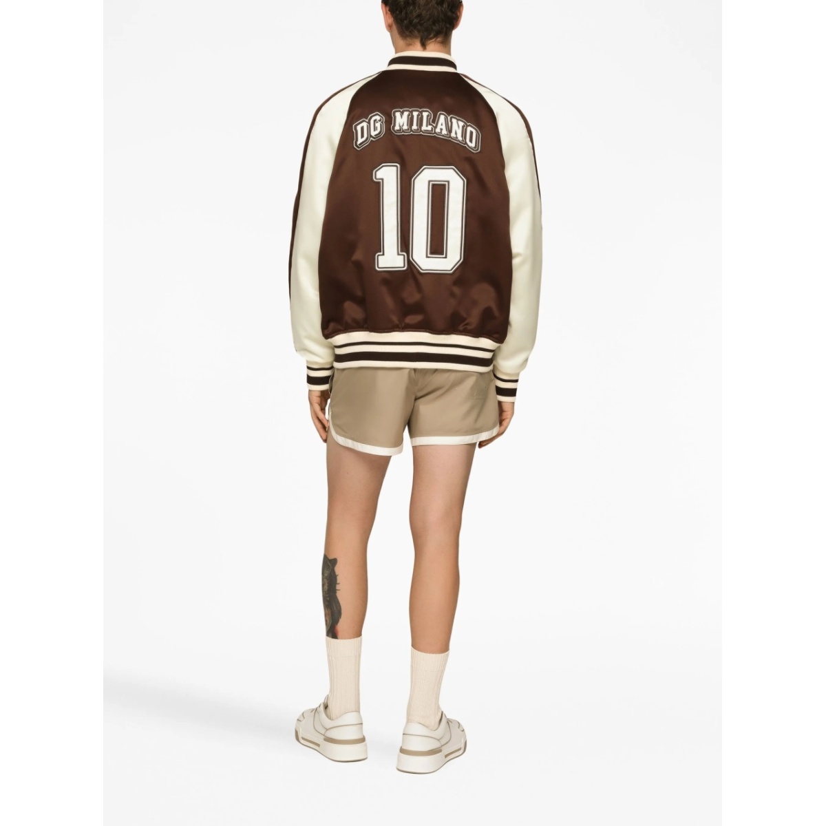 logo-patch colour-block bomber jacket - Img 4