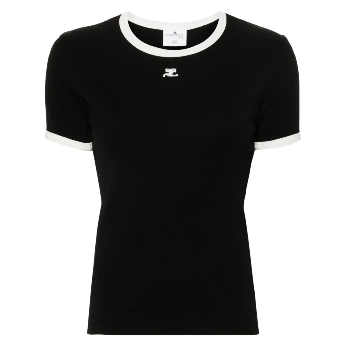 logo-patch contrasting-trim T-shirt