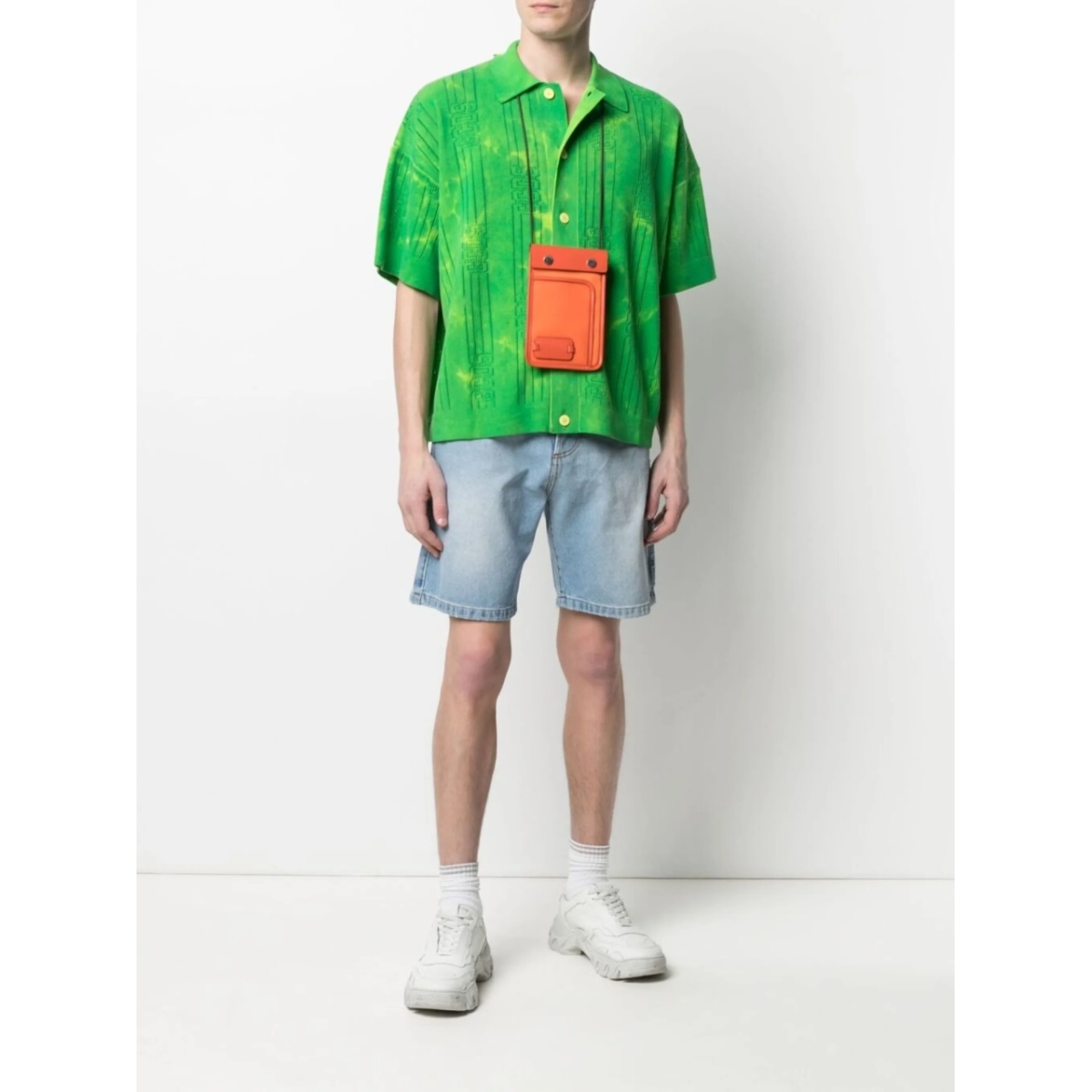 logo-patch denim shorts - Img 2