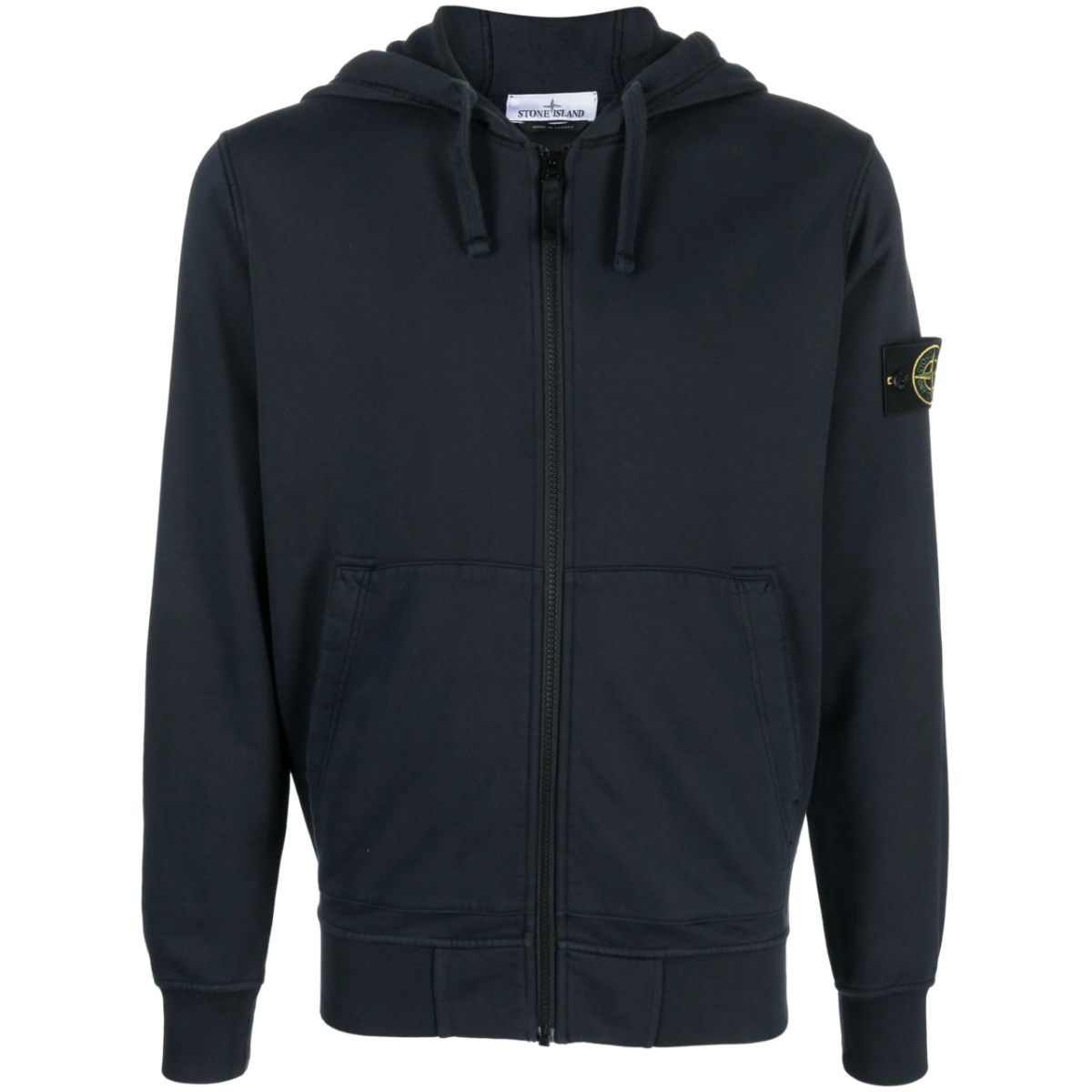 logo-patch drawstring hoodie