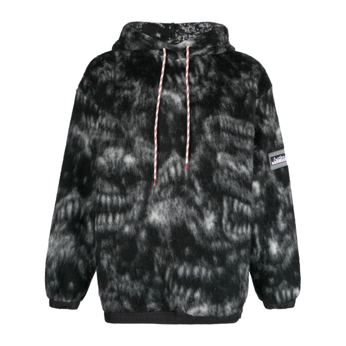 logo-patch drawstring hoodie