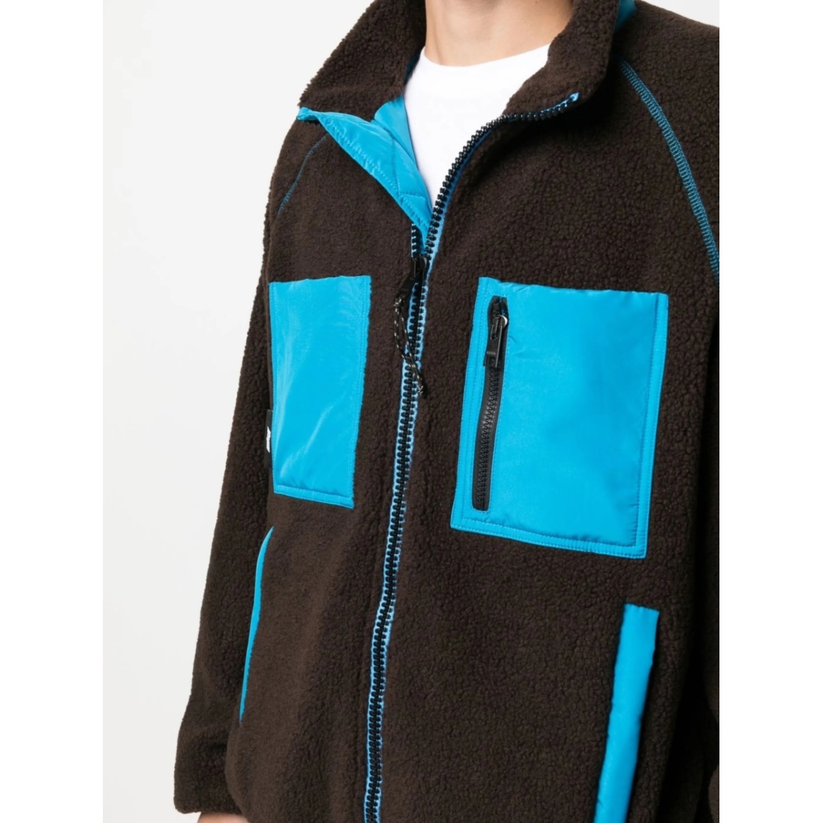 logo-patch fleece jacket - Img 5