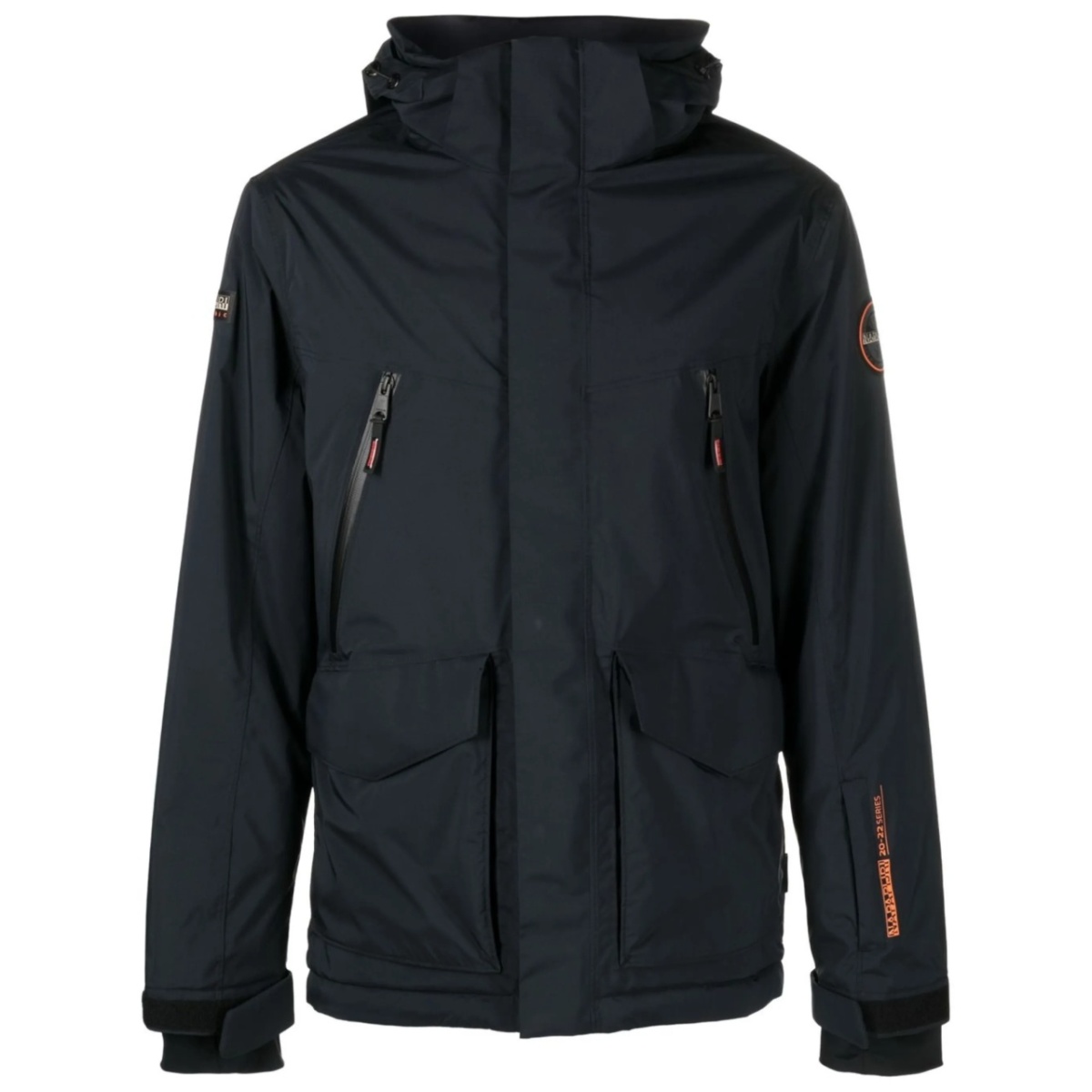 logo-patch hooded jacket