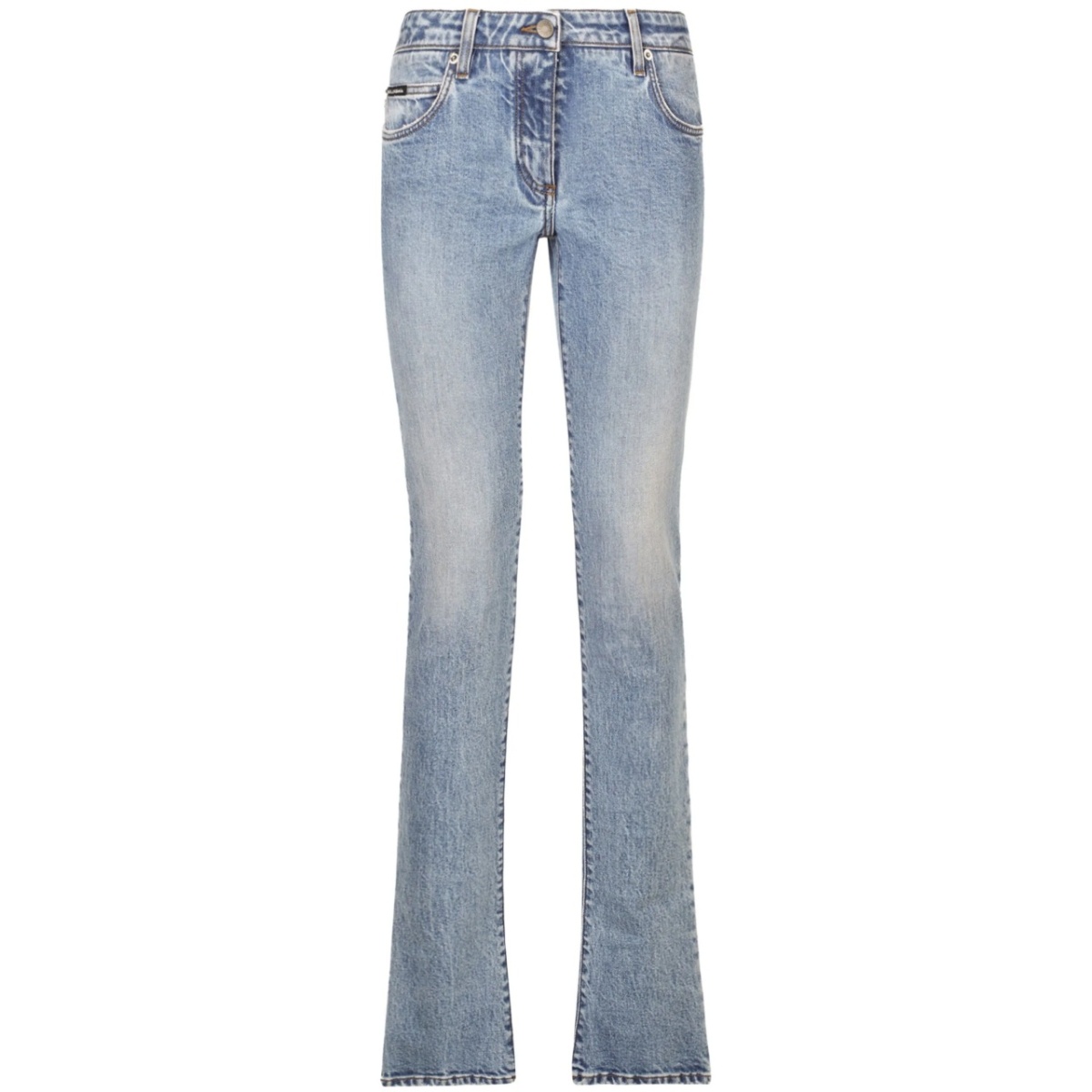 logo-patch low-rise bootcut jeans