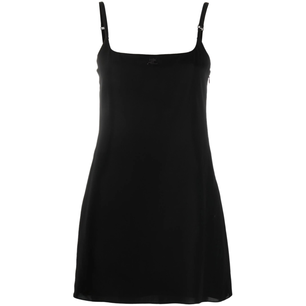 logo-patch mini slip dress