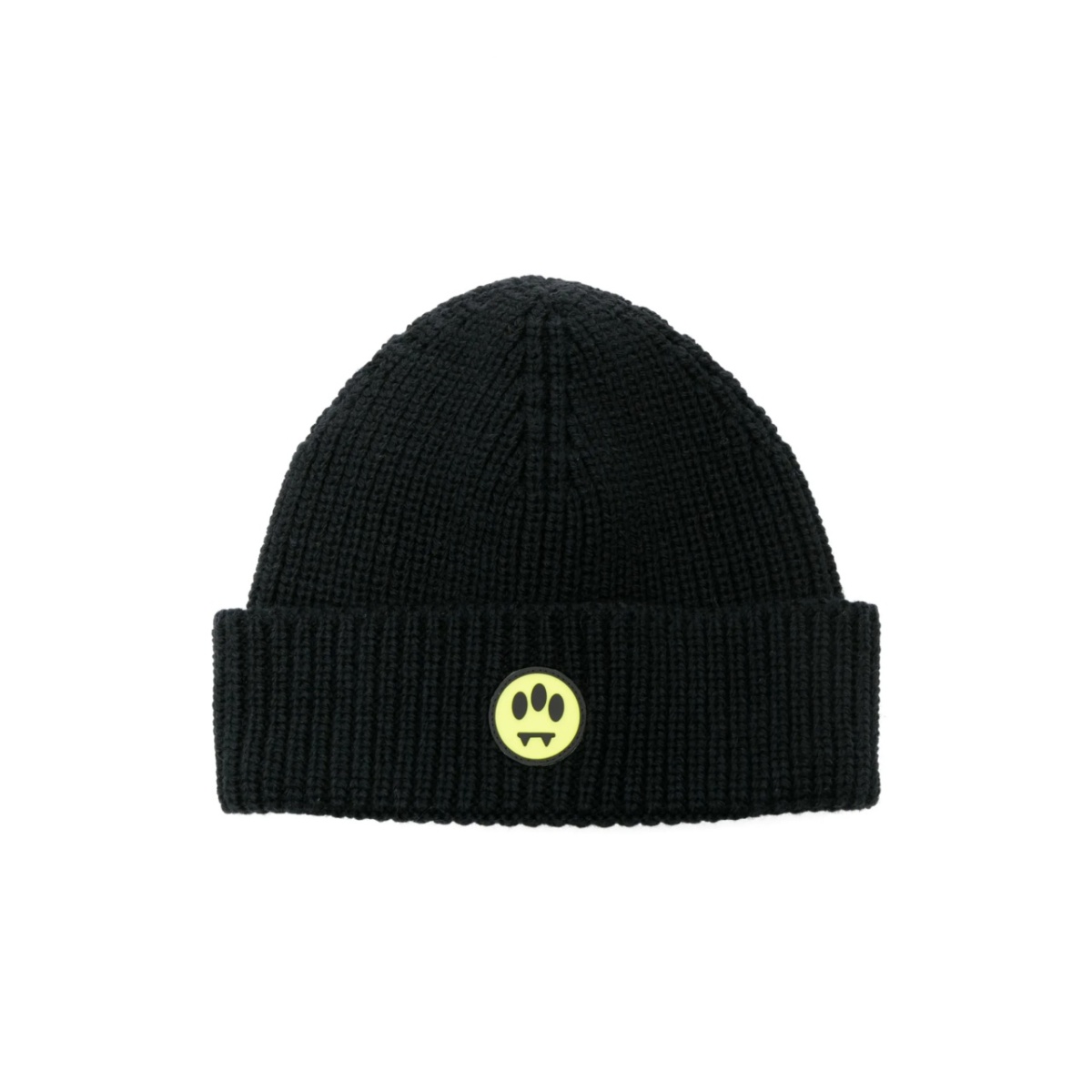 logo-patch purl-knit beanie