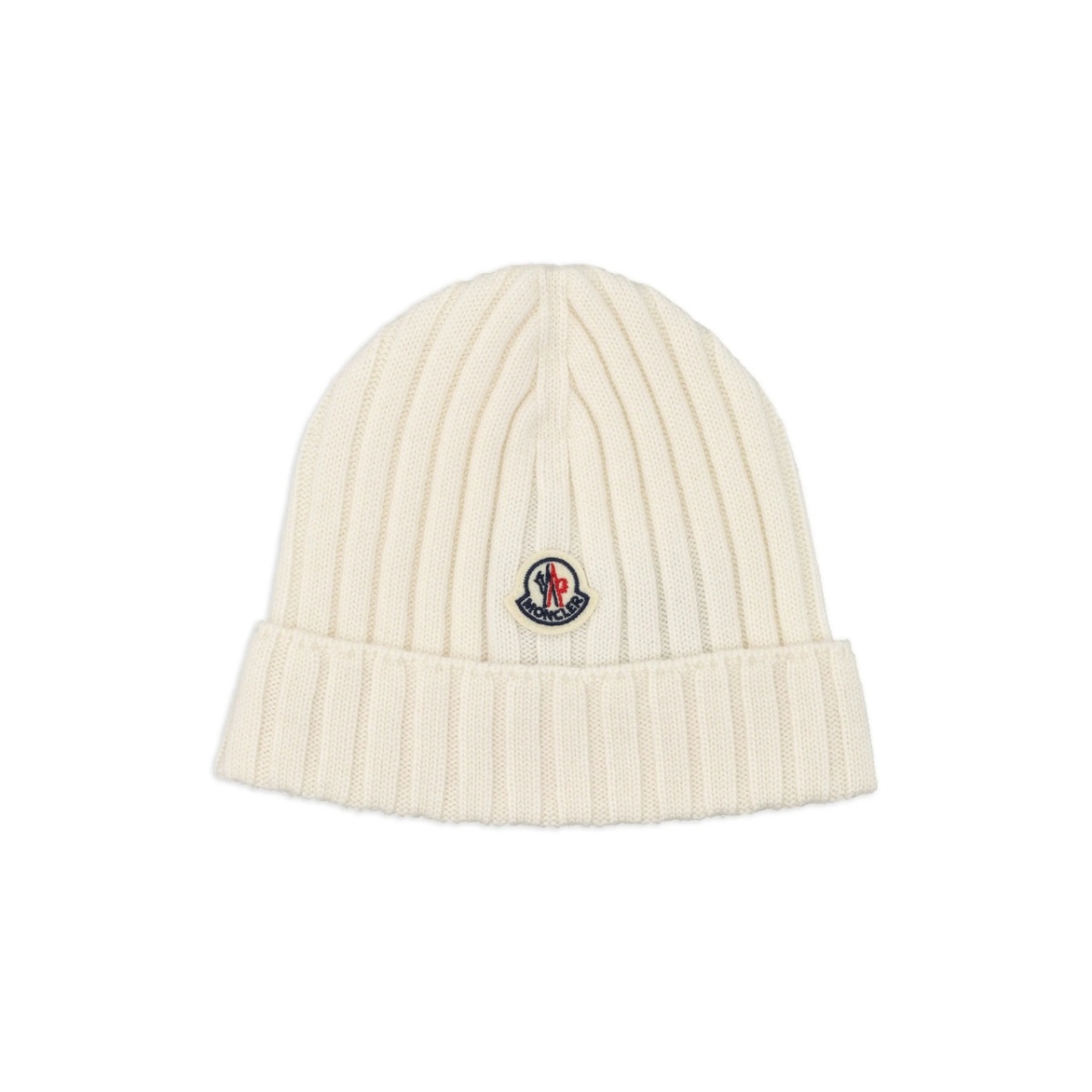 logo patch ribbed beanie