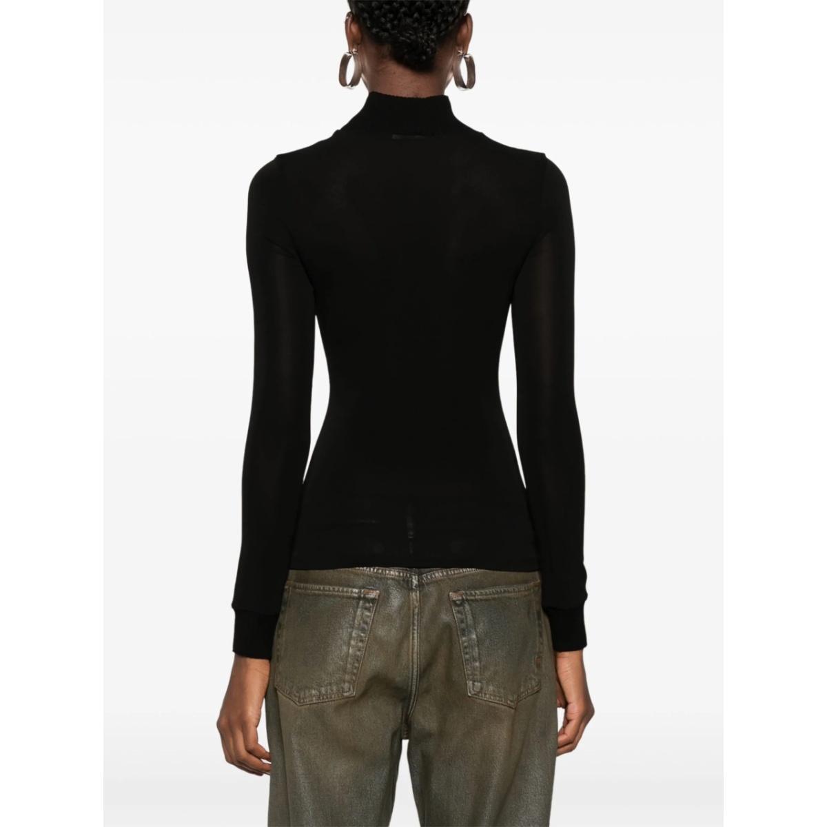 logo-patch roll-neck top - Img 4