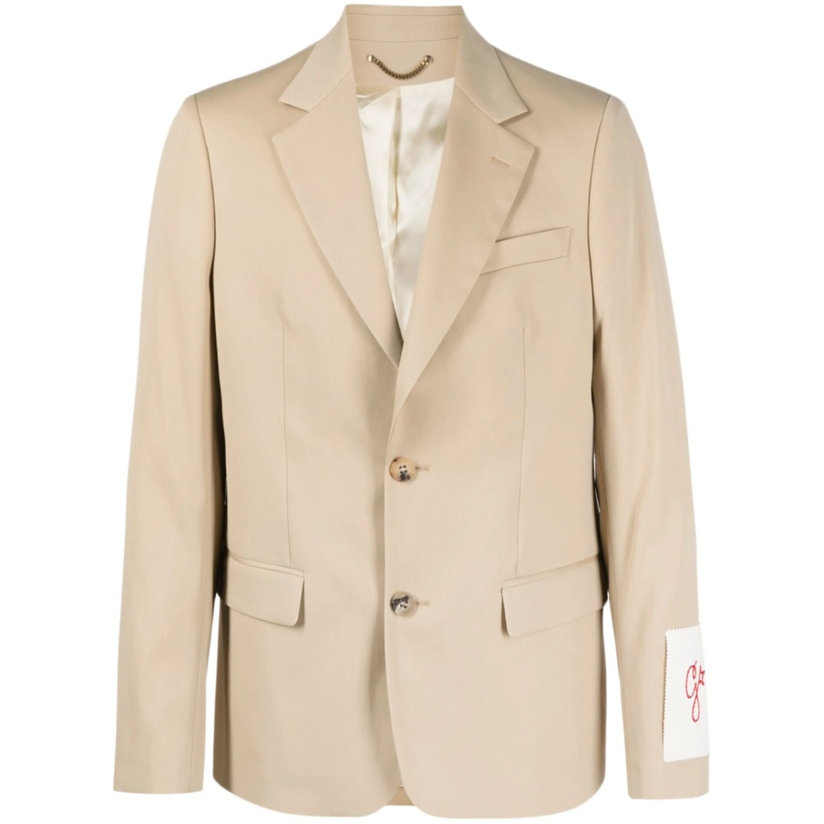 logo-patch virgin-wool blazer