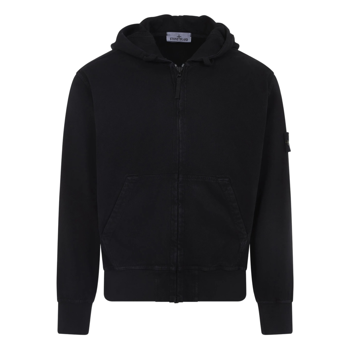 logo-patch zip-up hoodie