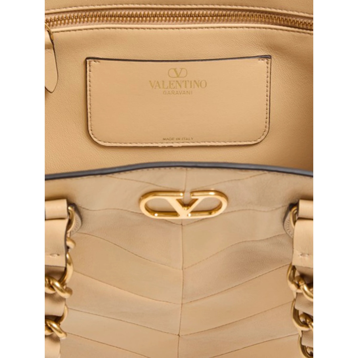 logo-plaque chain-strap leather tote bag - Img 4