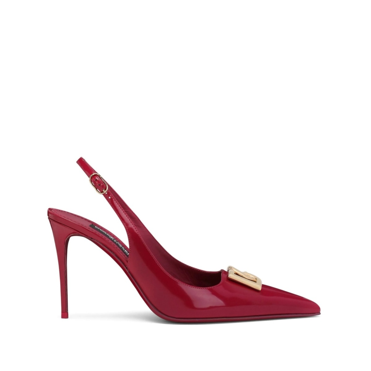 logo-plaque heeled slingback pumps
