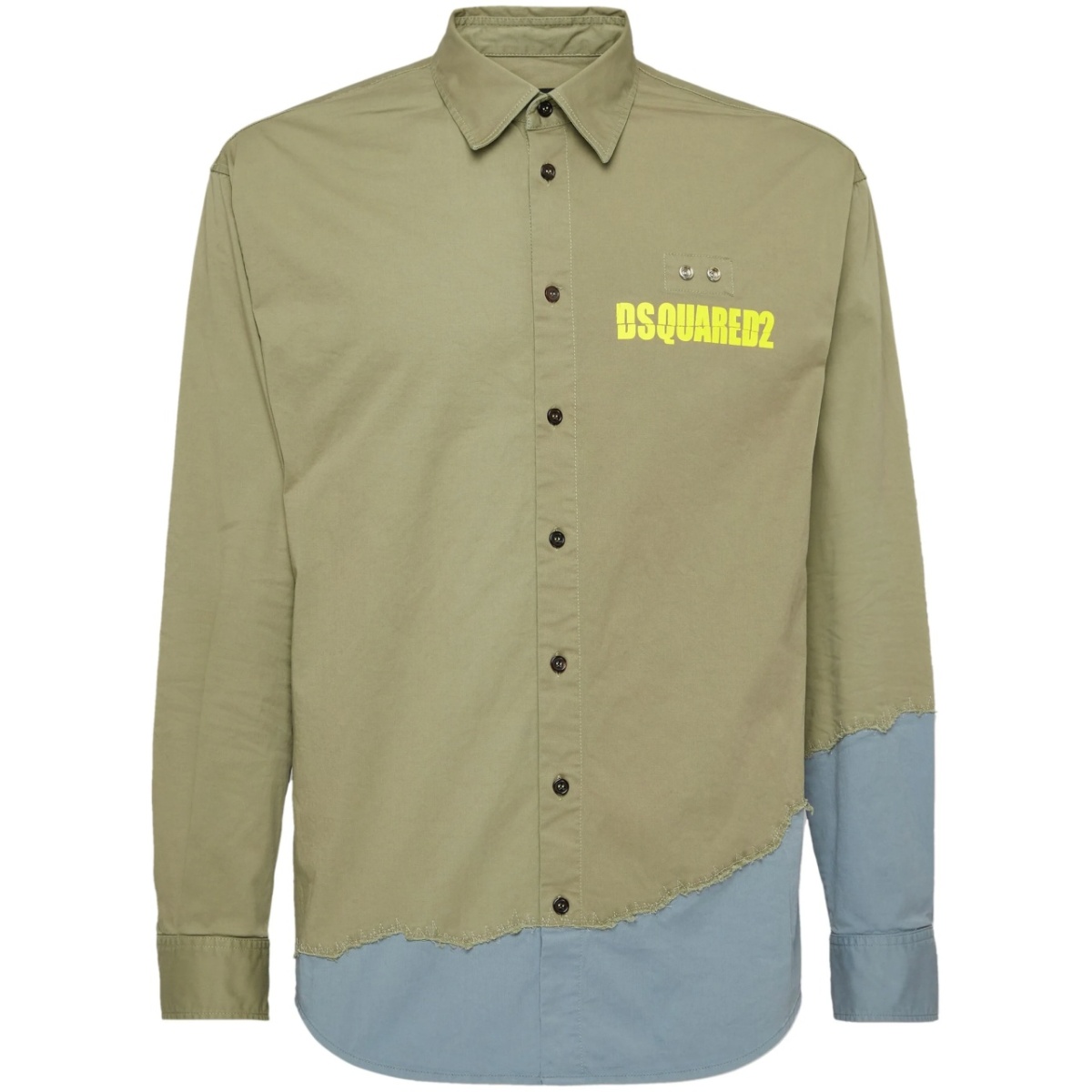 logo-print colour-block shirt