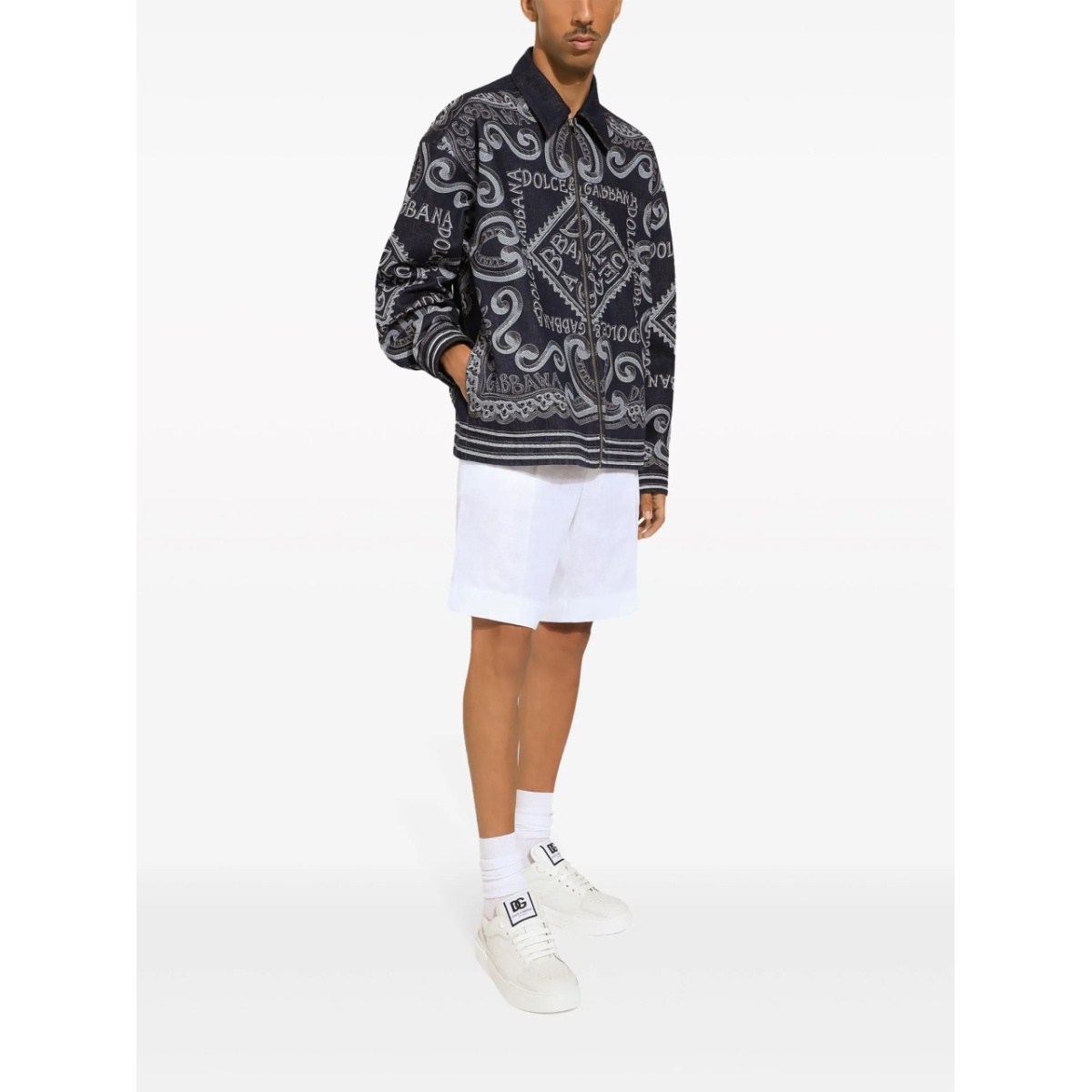 logo-print cotton shirt jacket - Img 2