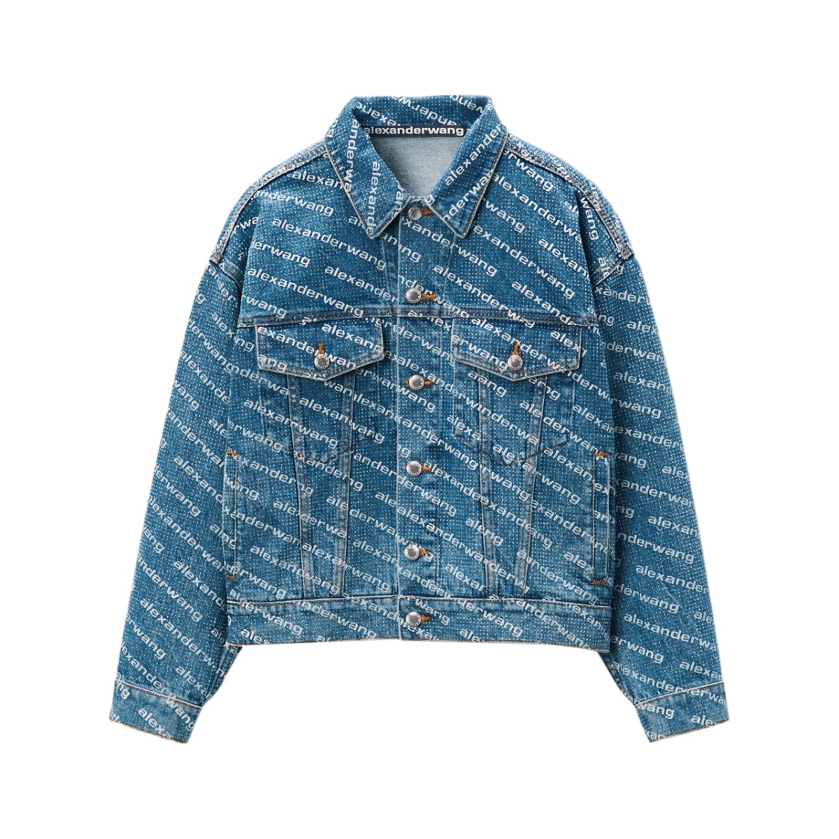logo-print denim jacket