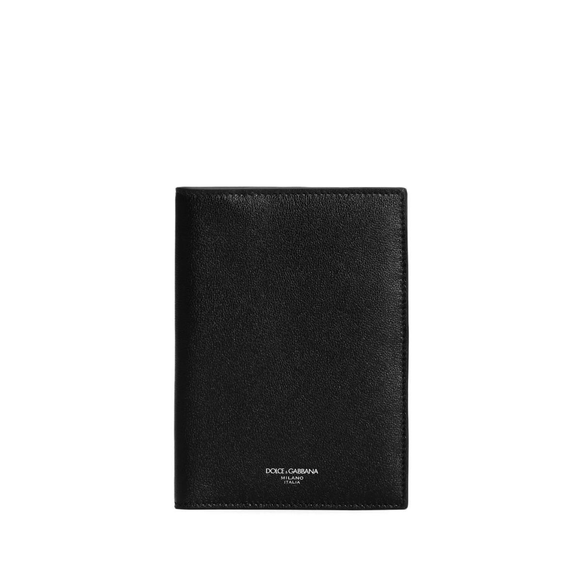 logo-print leather passport case