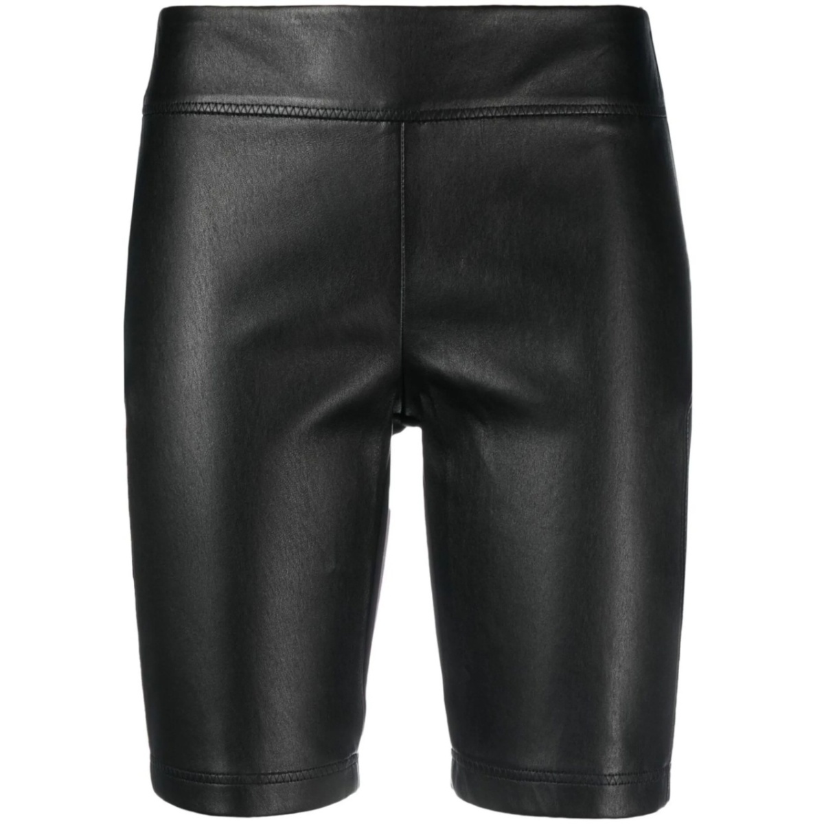 logo-print leather shorts
