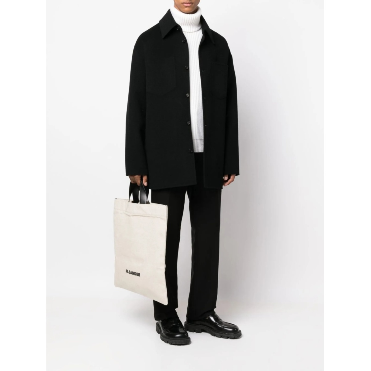 logo-print linen tote bag - Img 2