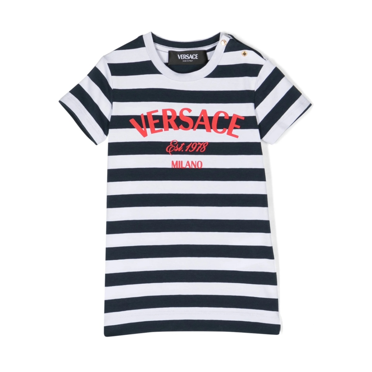 logo-print nautical-stripe T-shirt