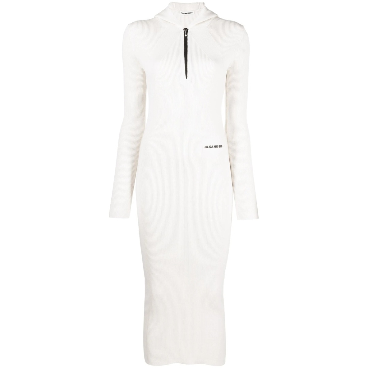logo-print ribbed midi dress