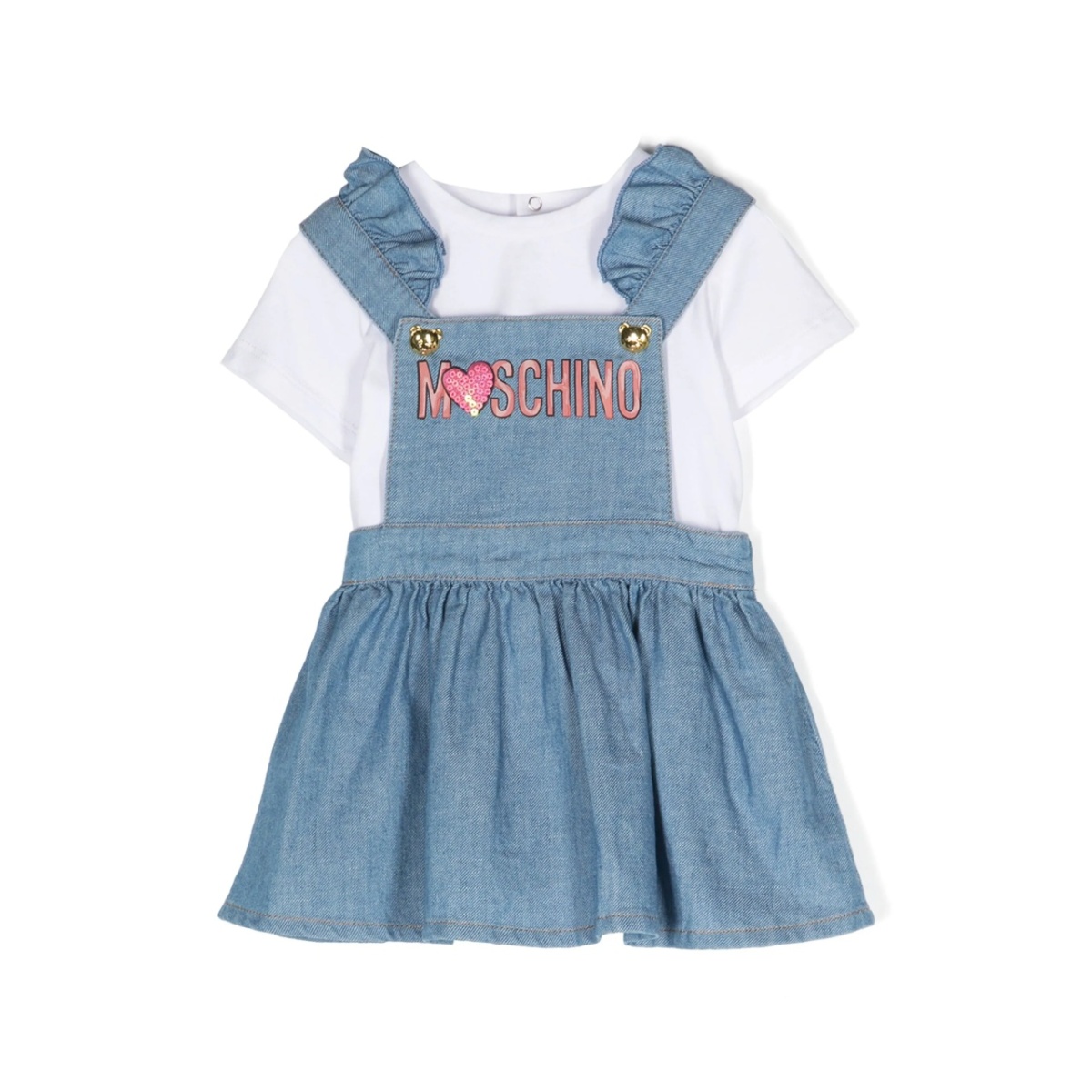 logo-print skirt set