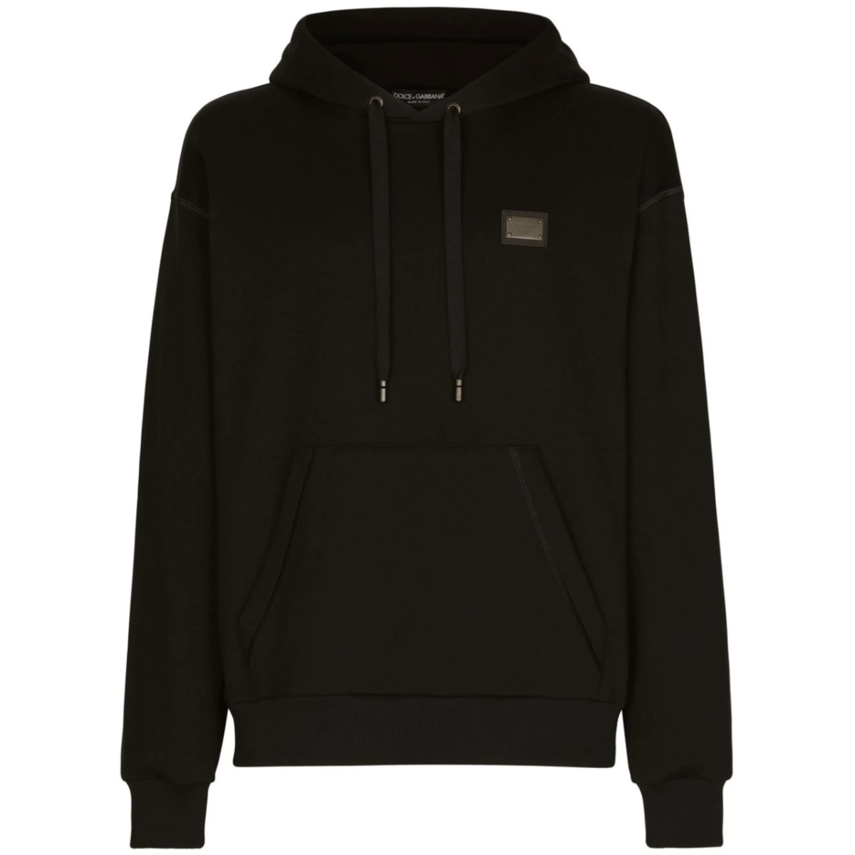 logo-tag drawstring hoodie