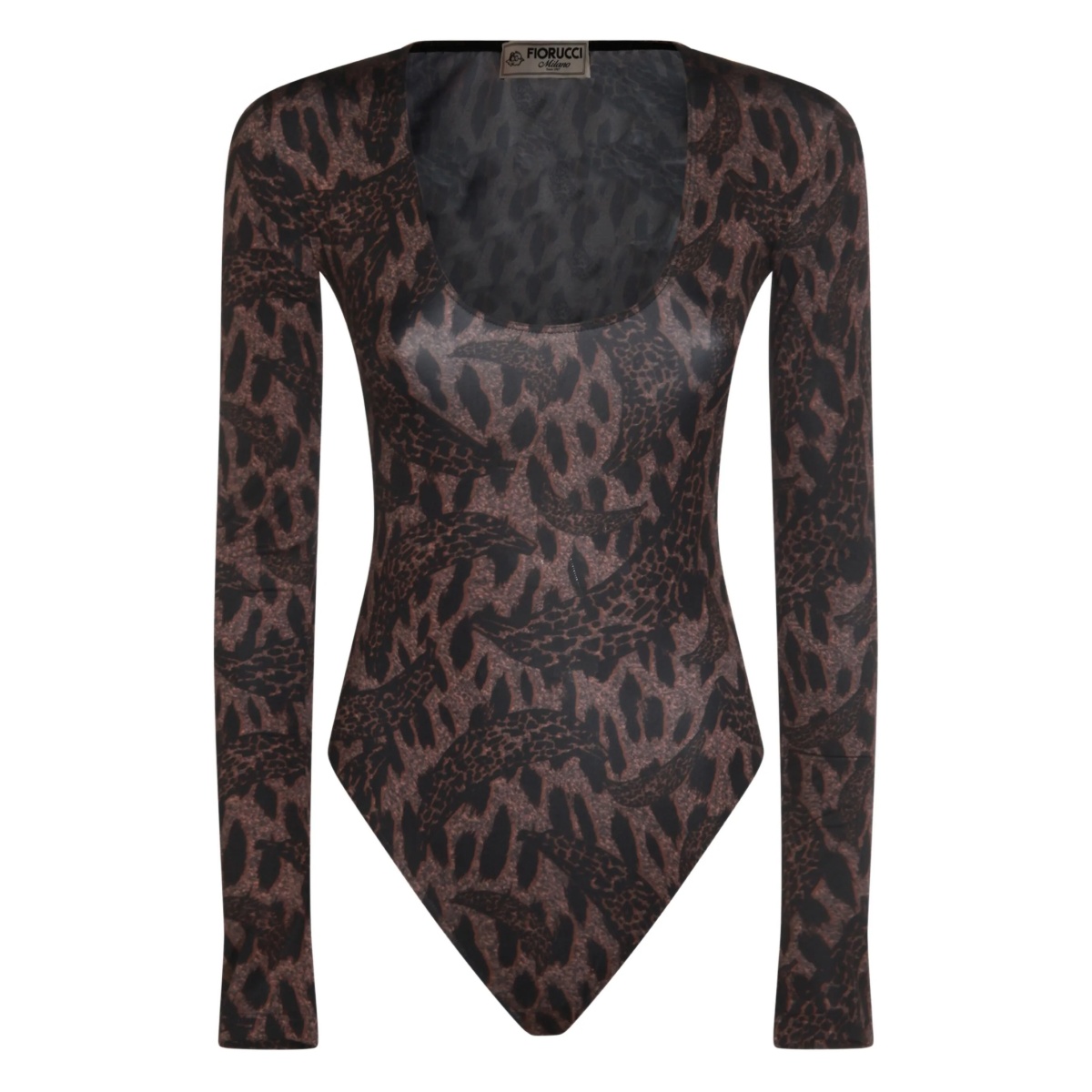 long-sleeved animal-print bodie