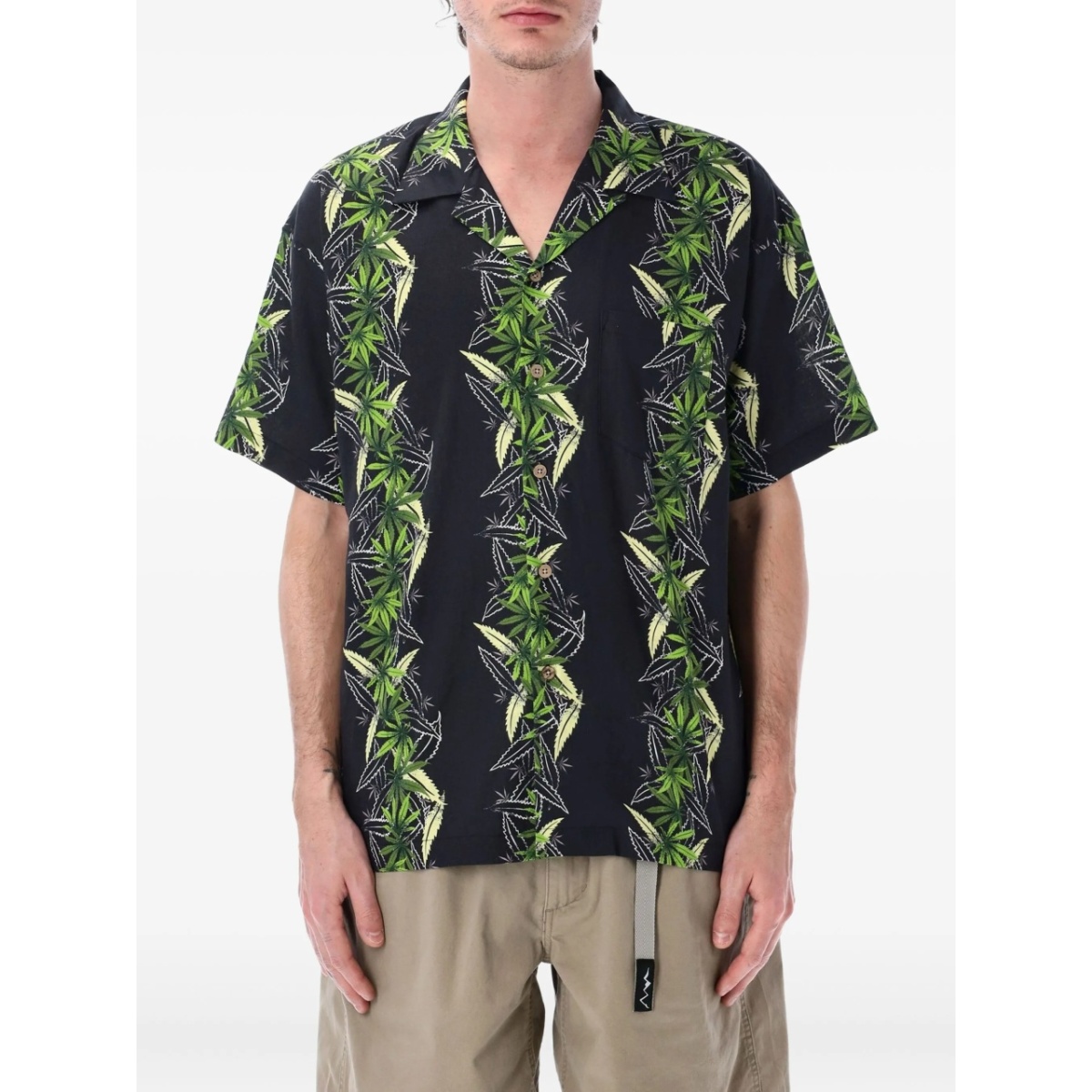 Manaloha tropical leaf-print shirt