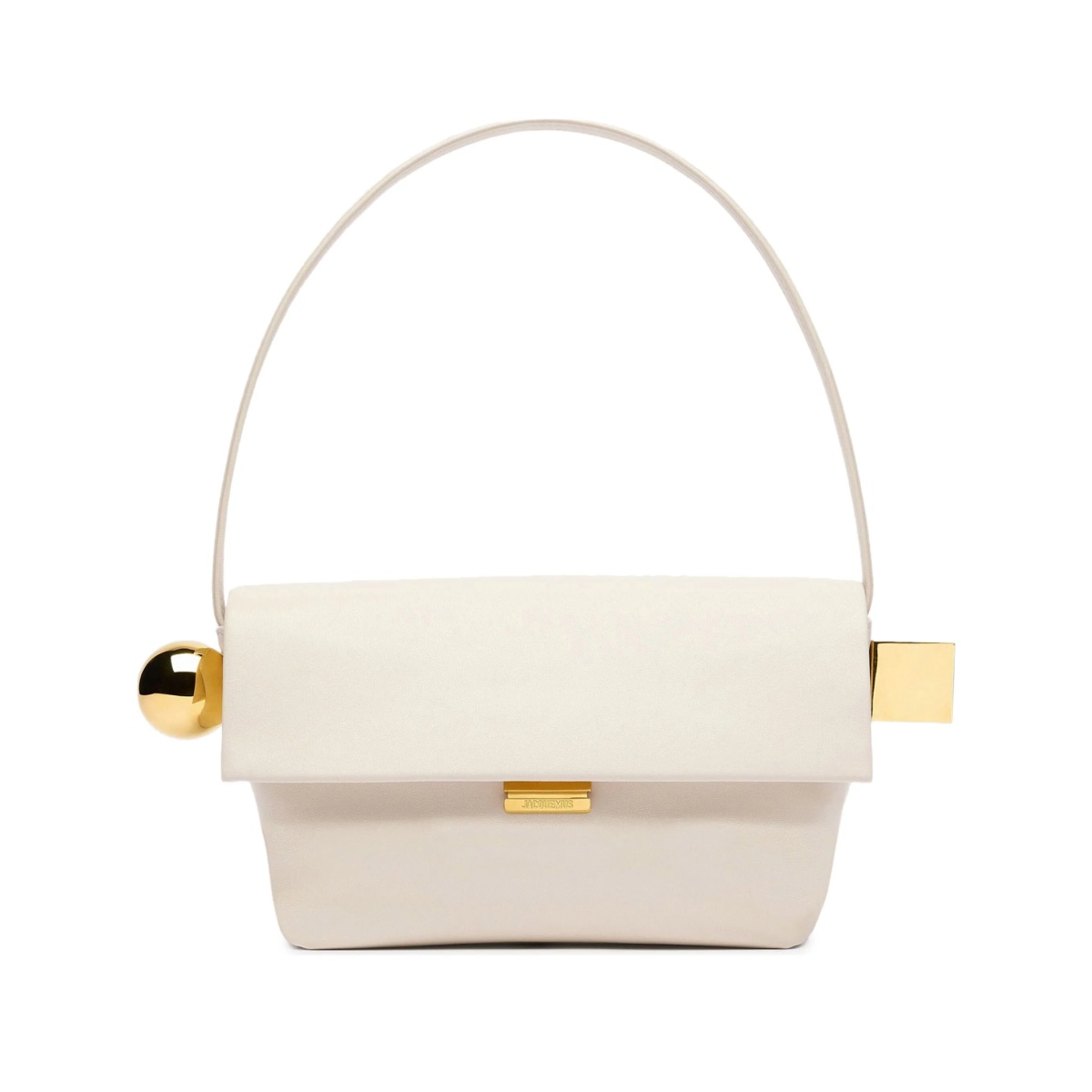 metallic-clasp leather shoulder bag