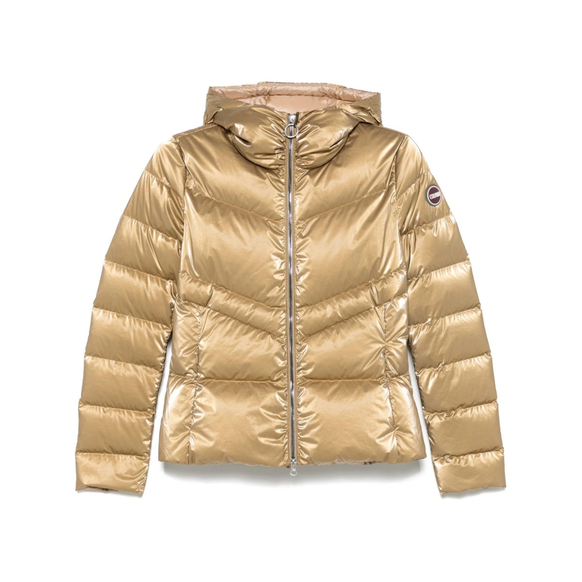 metallic-effect down jacket