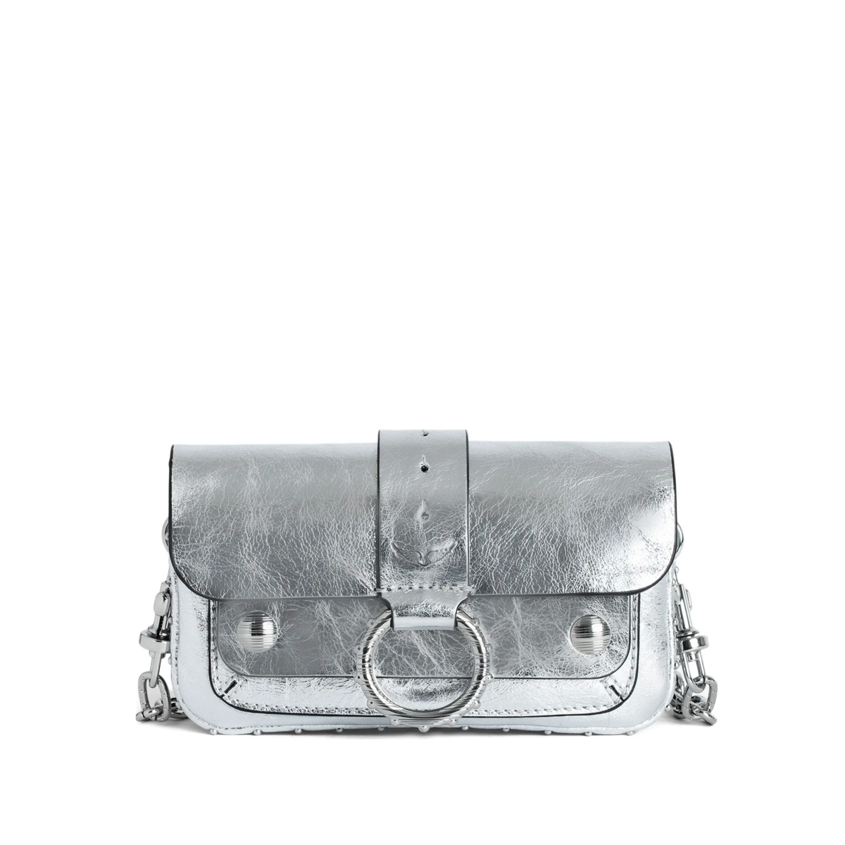 metallic leather crossbody bag