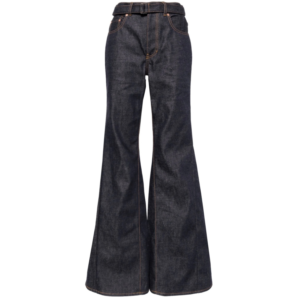 mid-rise flared jeans