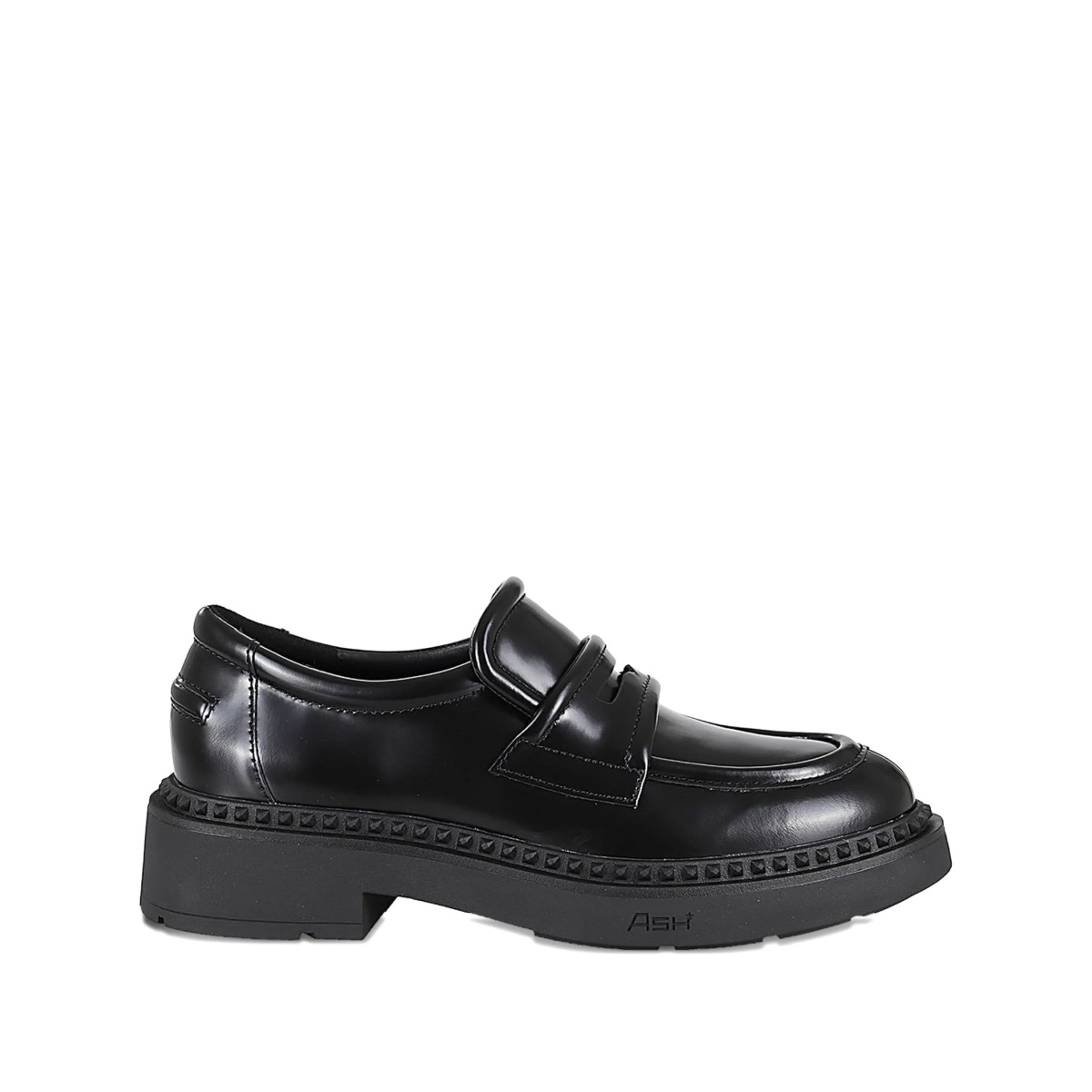 Miracle leather studded-trim loafers